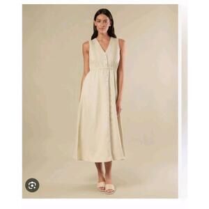 NWOT Rachel Parcell Pintuck Shirt Dress Medium  Linen Blend